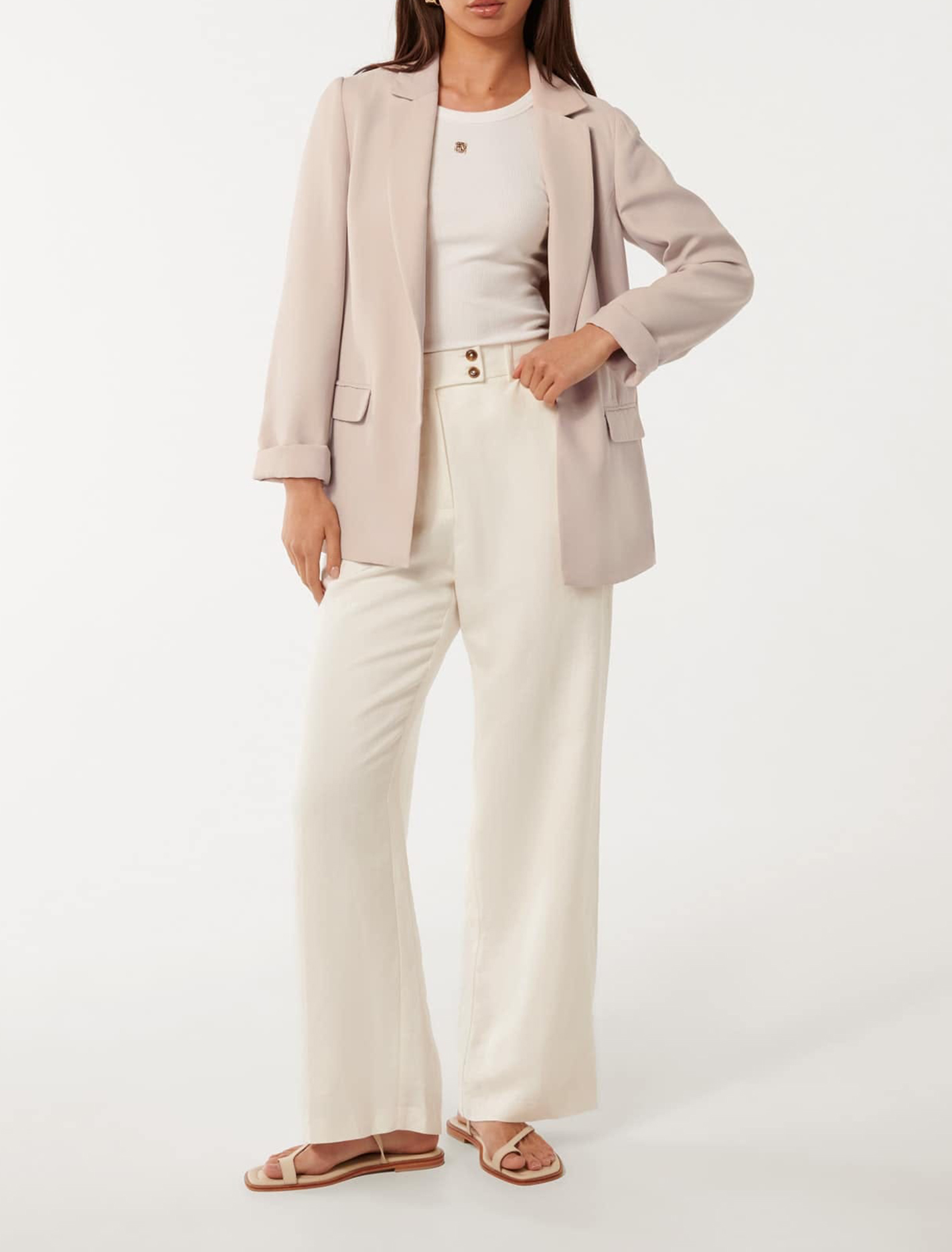 Lapel White Blazer