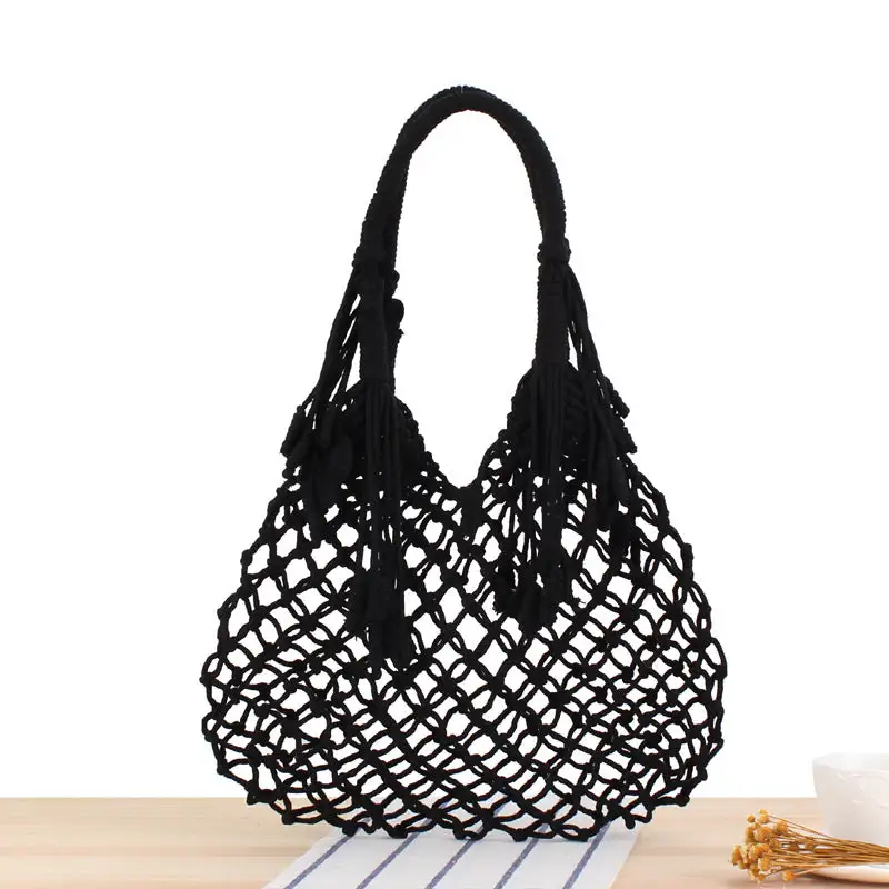Crochet Market Bag Beach Bag with Net