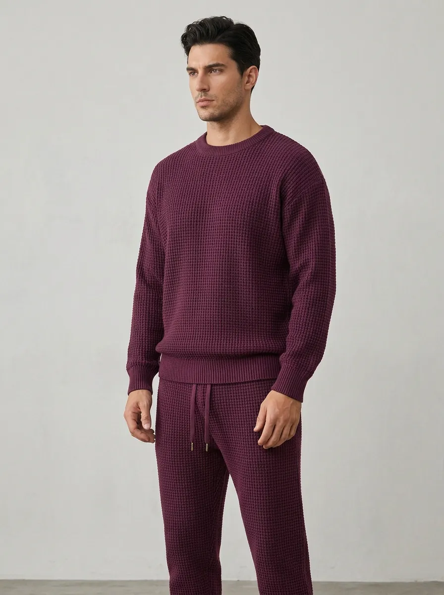 Refined Detail Men's Knit Sweater Tracksuit Set