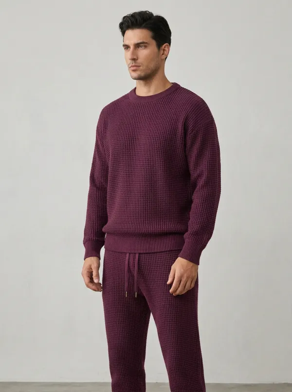 Refined Detail Men's Knit Sweater Tracksuit Set