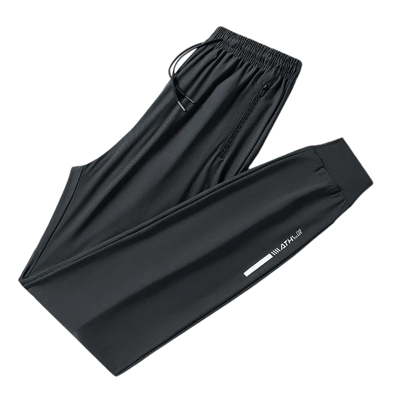 Ultra-Thin Pants Summer Men'S Ice Silk Pants Breathable Casual Pants Sports Pants Quick-Drying Pants Men'S Elastic Straight Large Size