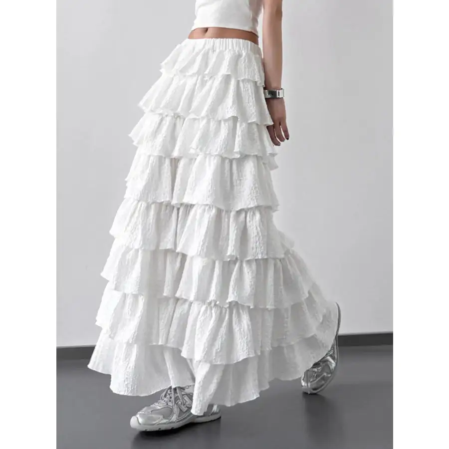 Ruffle Layered Maxi Skirt