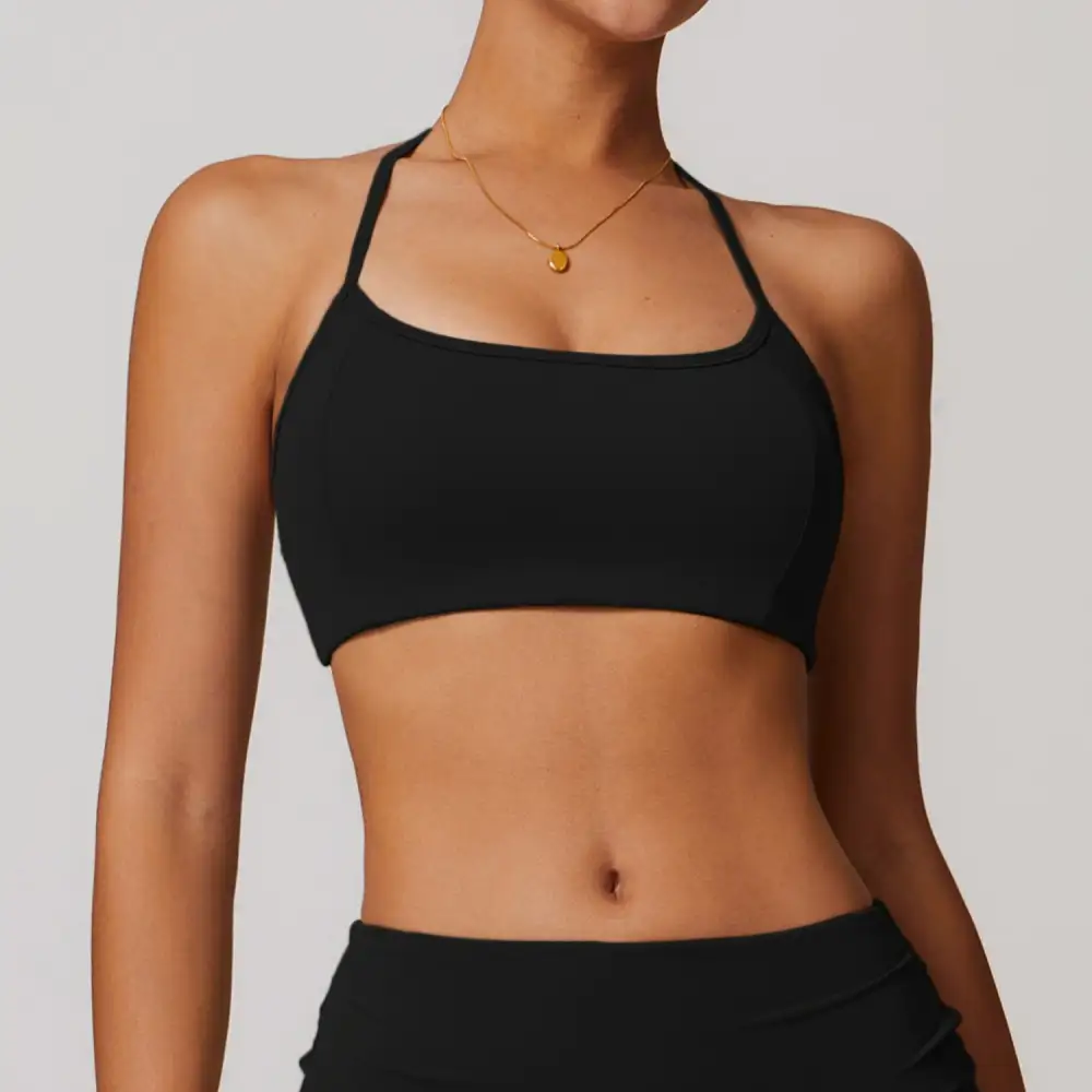 Halter-Neck Open-Back Yoga Bra