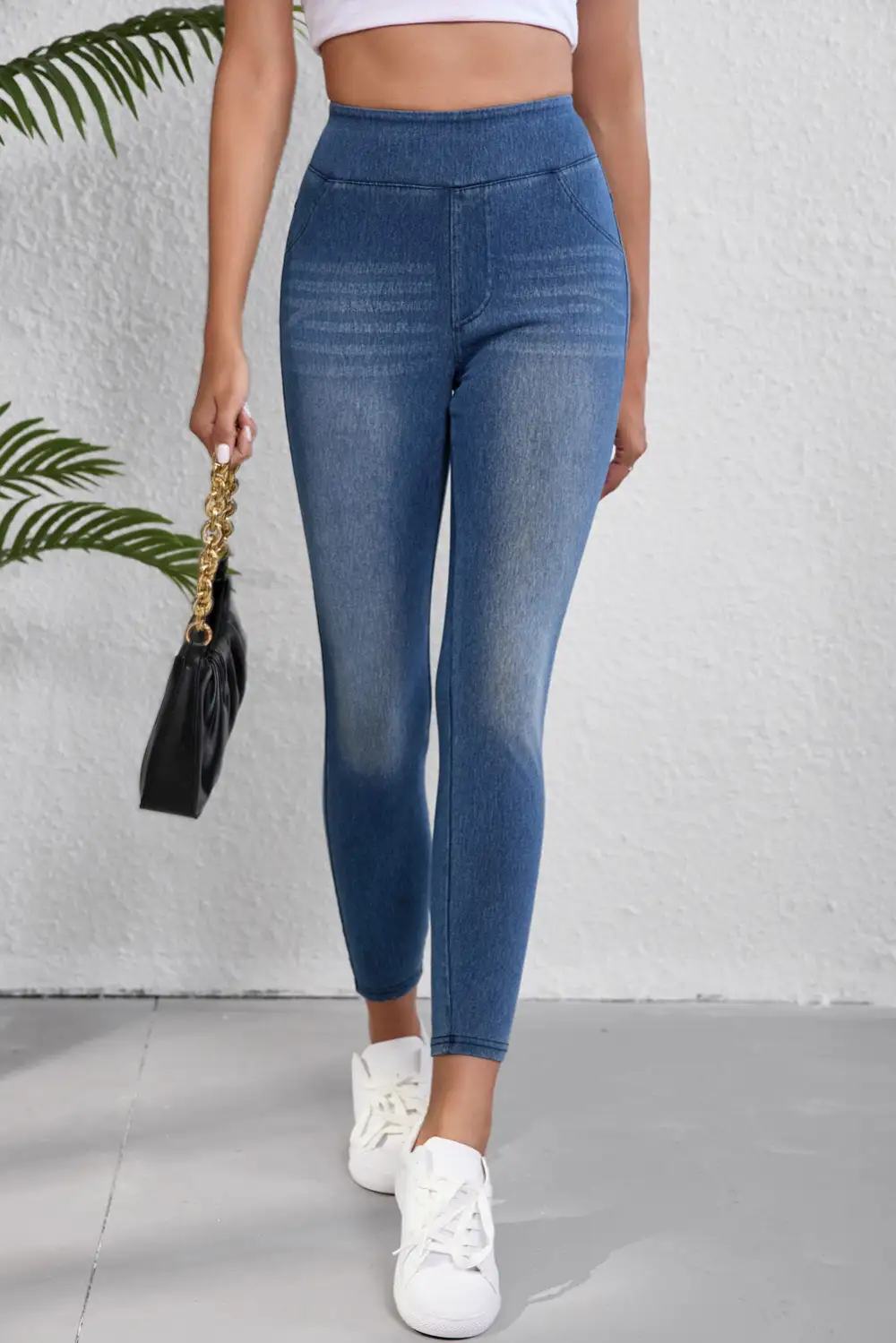 Pocketed Ankle Length Skinny Jeggings