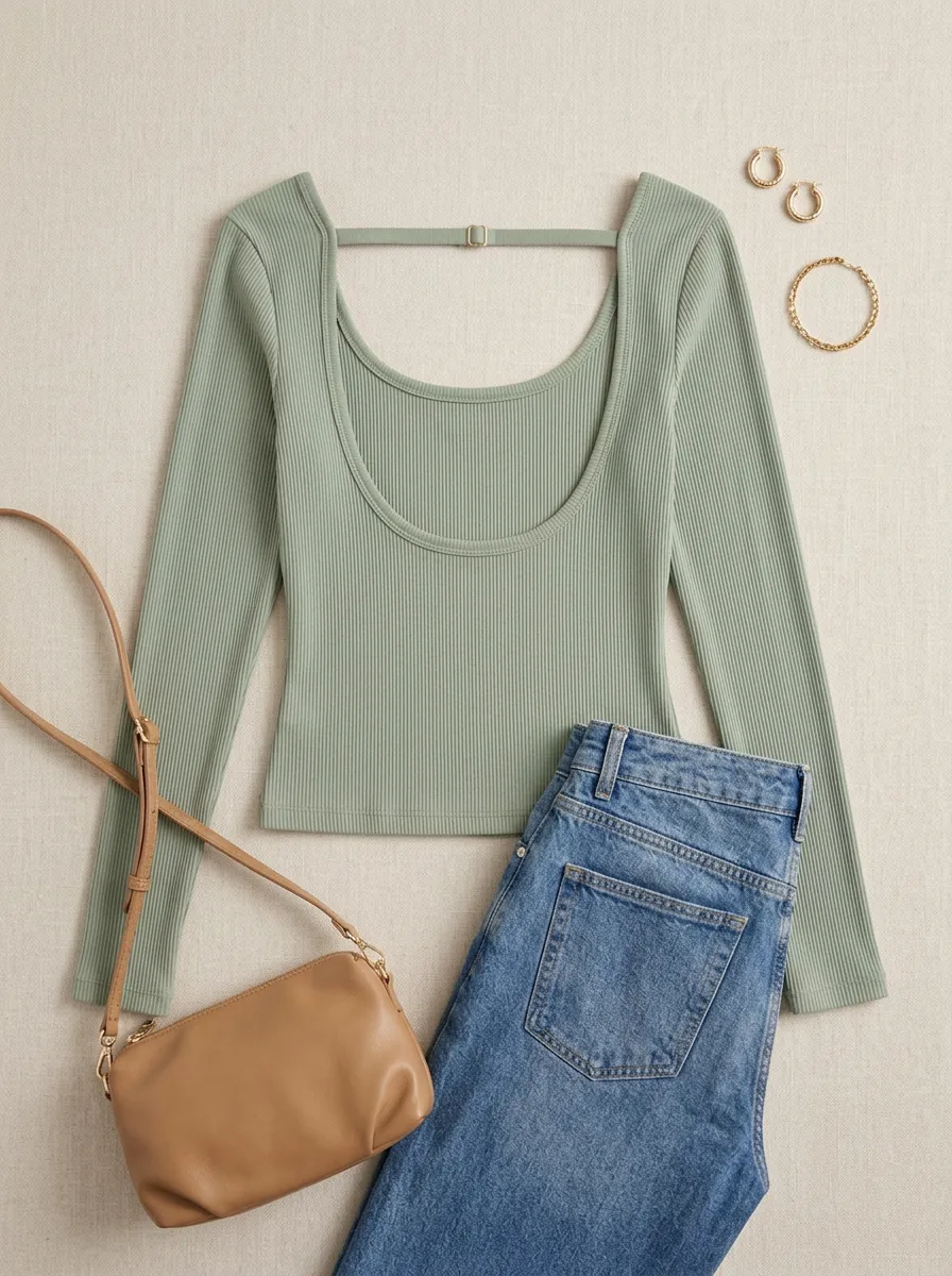 Women's Tie Strap Ribbed Backless Camisole Top