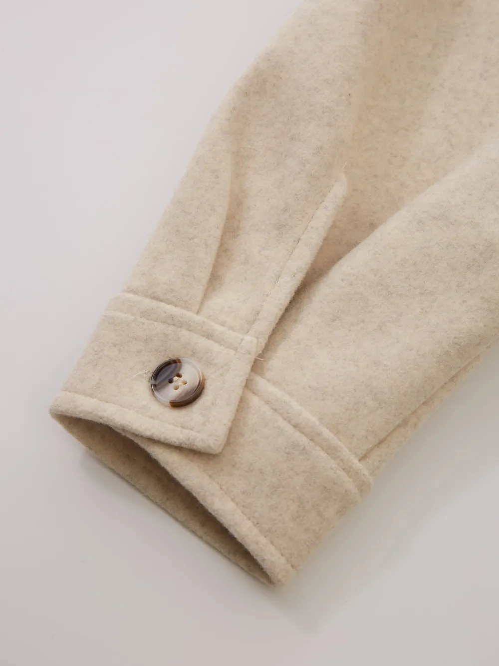 Brushed Wool Button Front Cropped Jacket