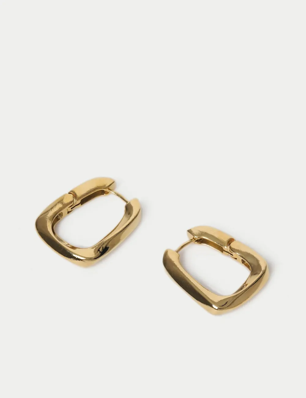 Gold Square Huggie Earrings