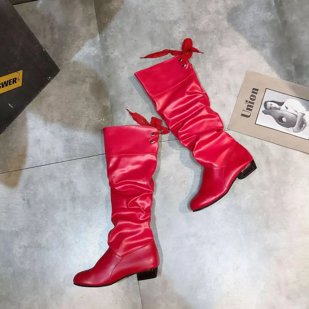 Refined Round Toe Low Heel Boots