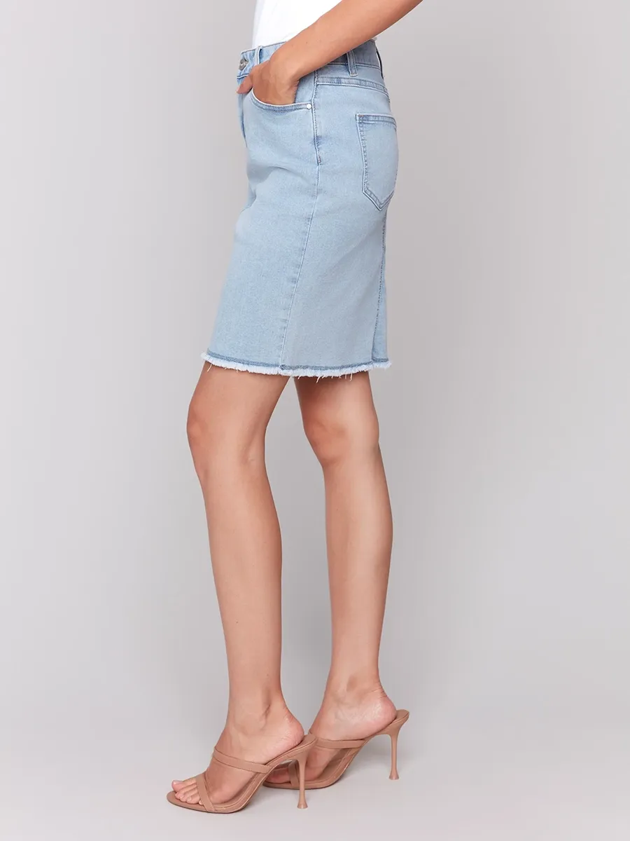 Casual Solid Color Basic Versatile Denim Skirt