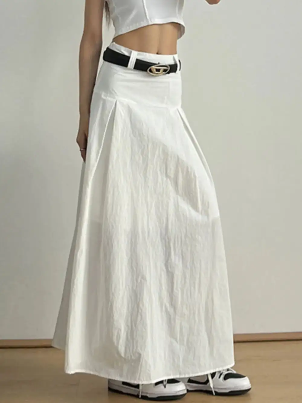High Waisted A-Line Maxi Skirt