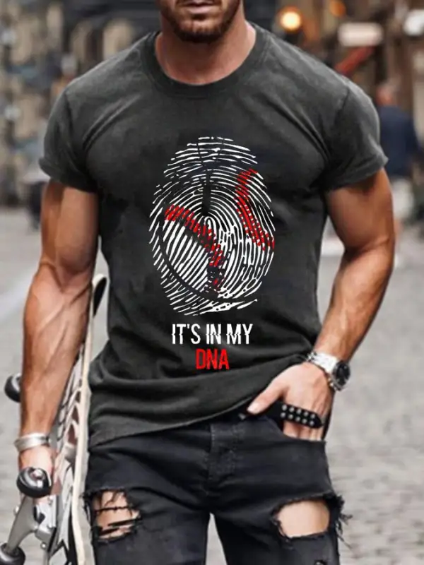 Men'S Baseball Print Short Sleeve T-Shirt