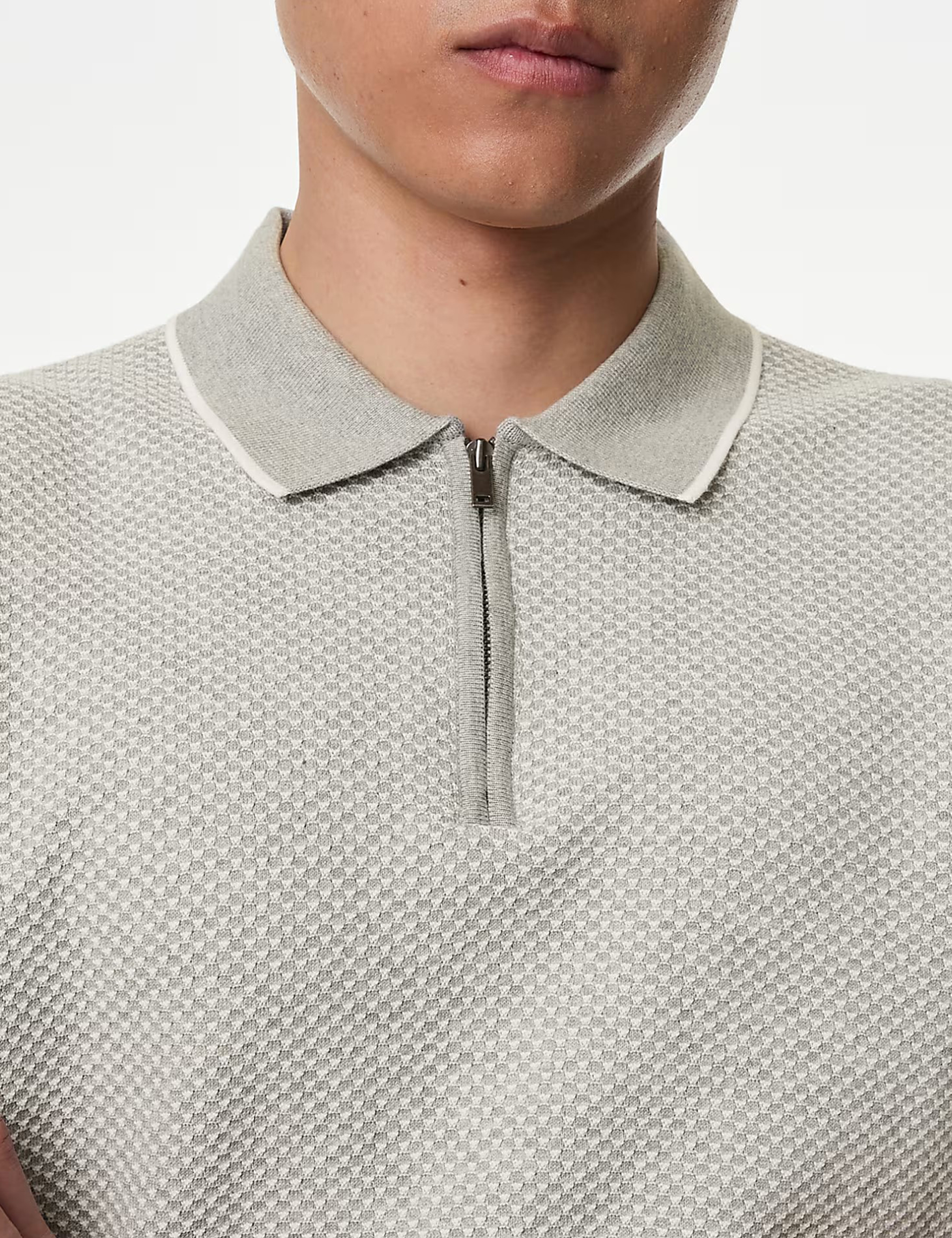 Men's Light Grey Single Breasted Long Overcoat