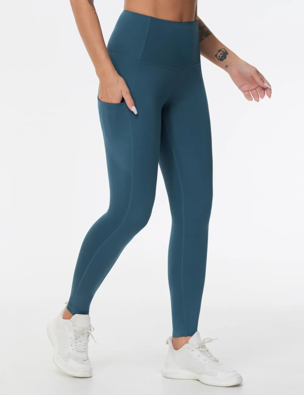 Women's High Waist Stretch Pants - Blue