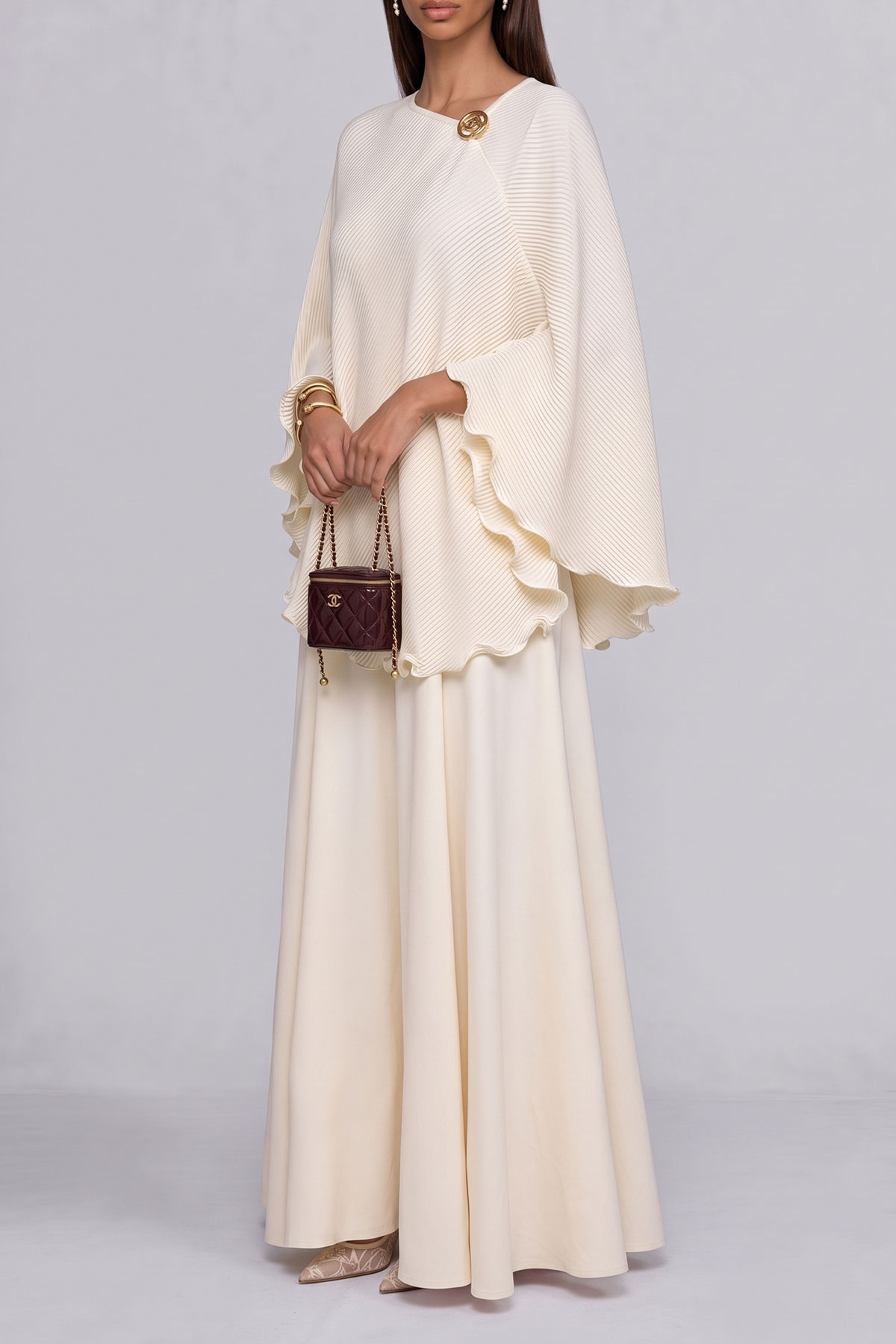 Pleated Asymmetrical Matching Skirt Set