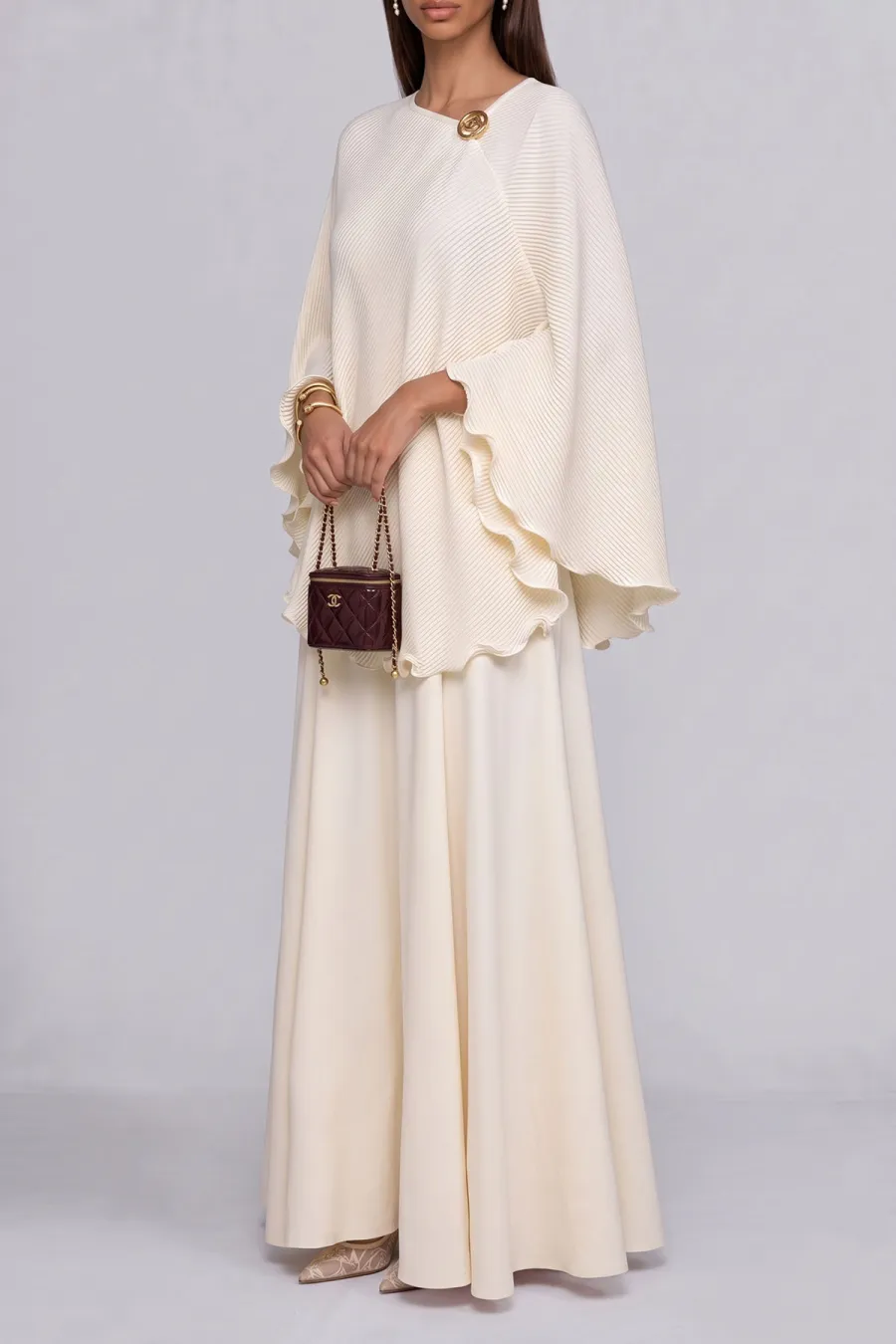 Pleated Asymmetrical Matching Skirt Set