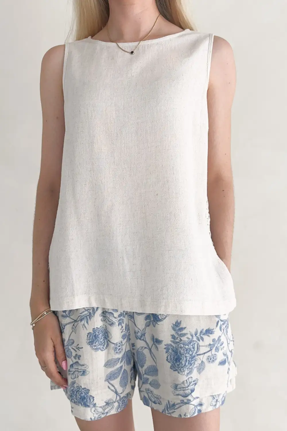 Linen Blend Relaxed Tank Top