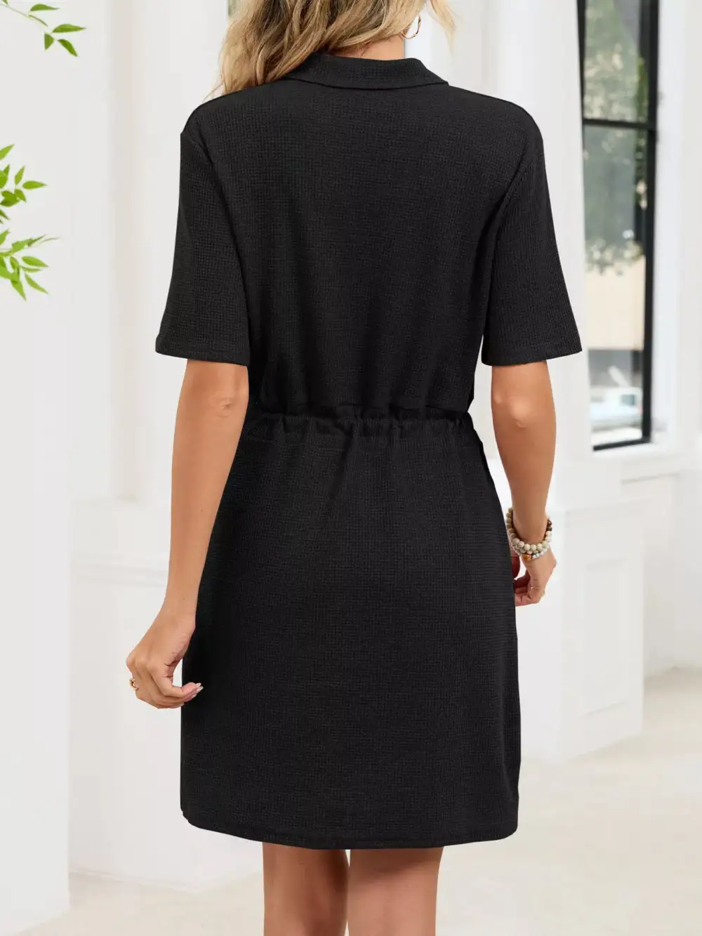 Knit Drawstring Sweater Dress