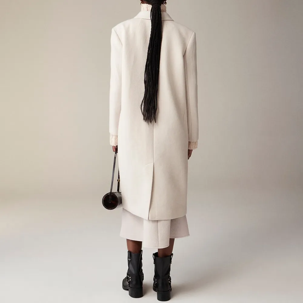 Lapel topcoat wool-blend