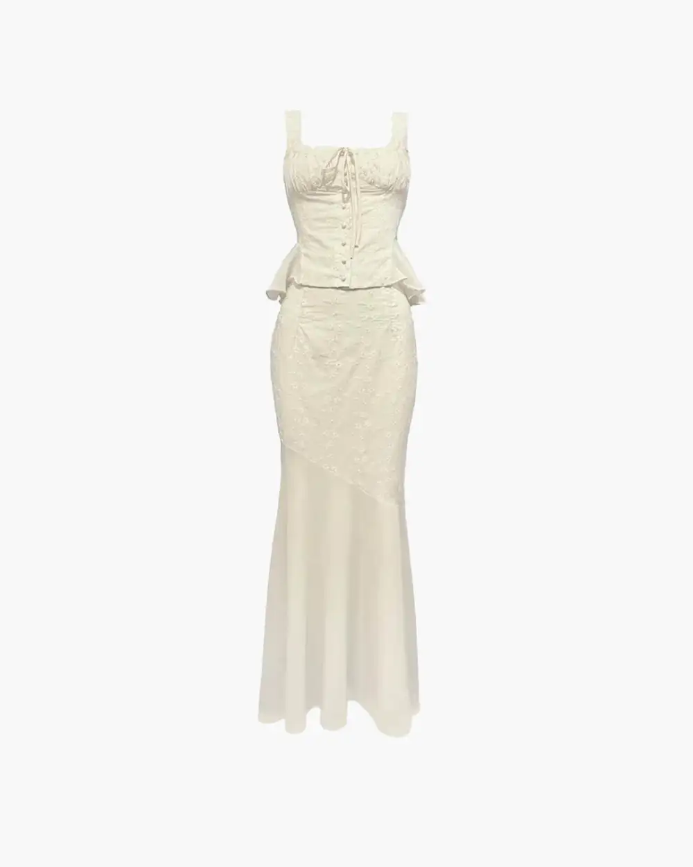 Tailored Lace Cotton Blend Embroidered Set