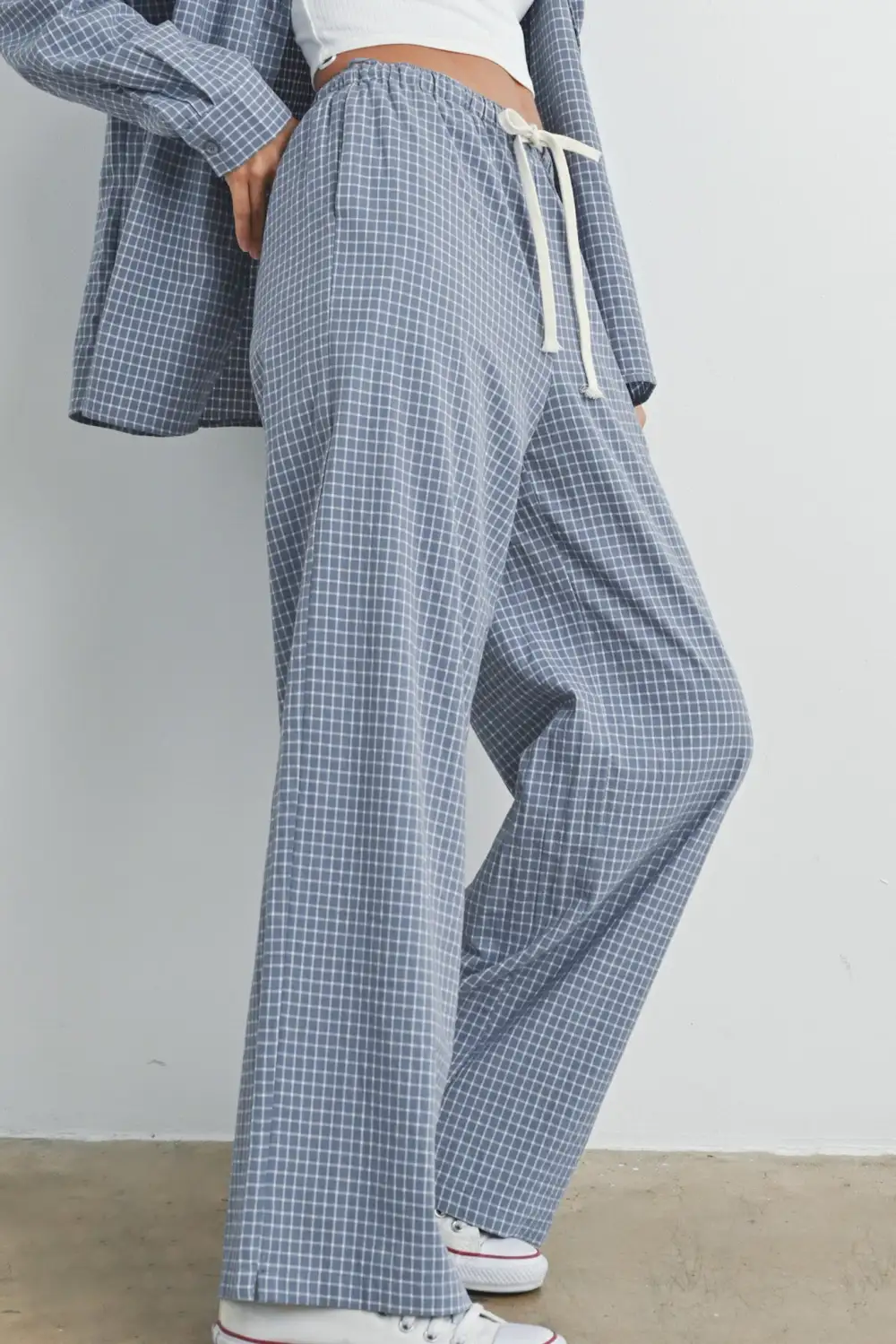 Clean Cut Checkered Drawstring Pants
