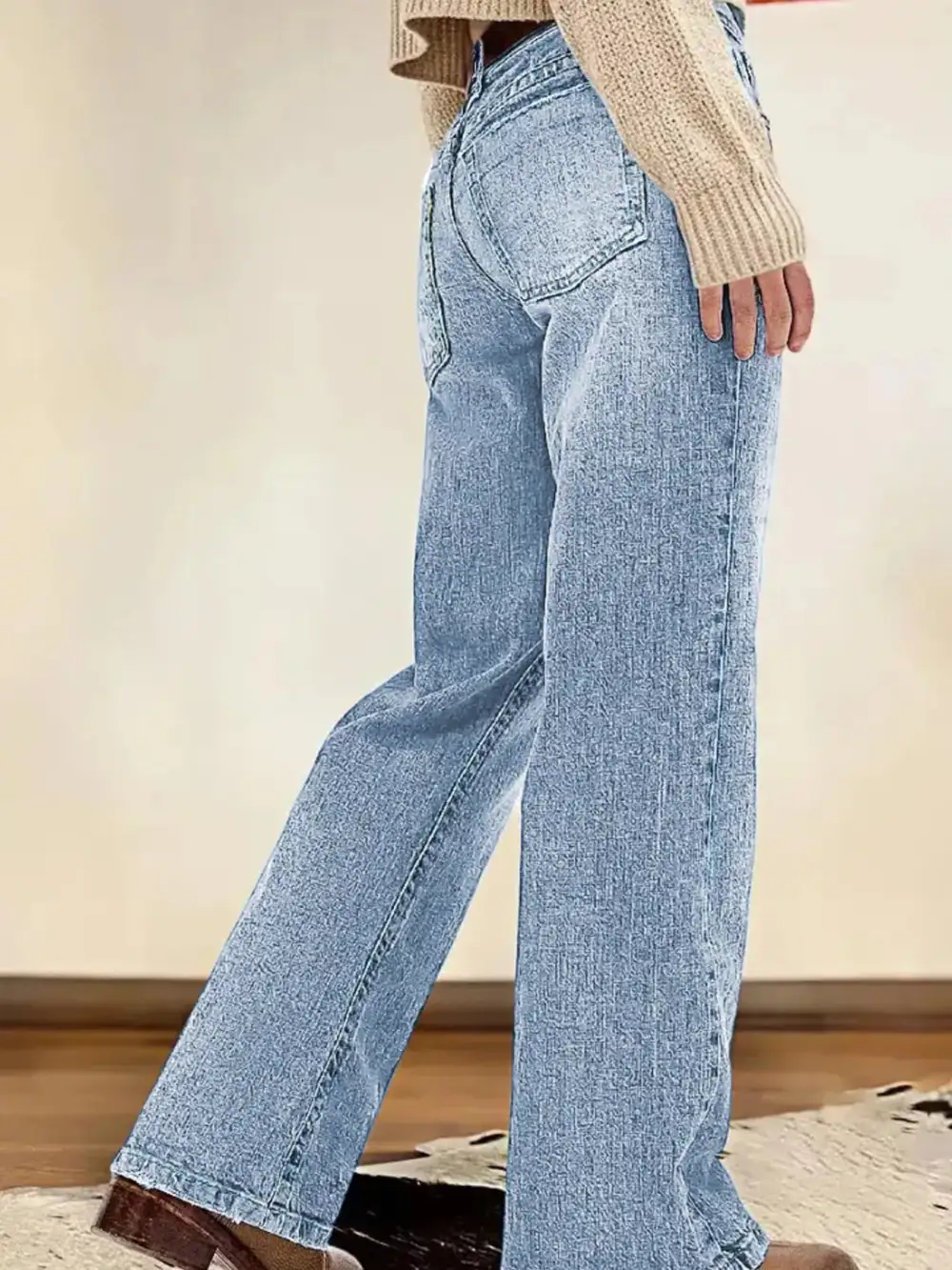 Straight Leg Denim Jeans