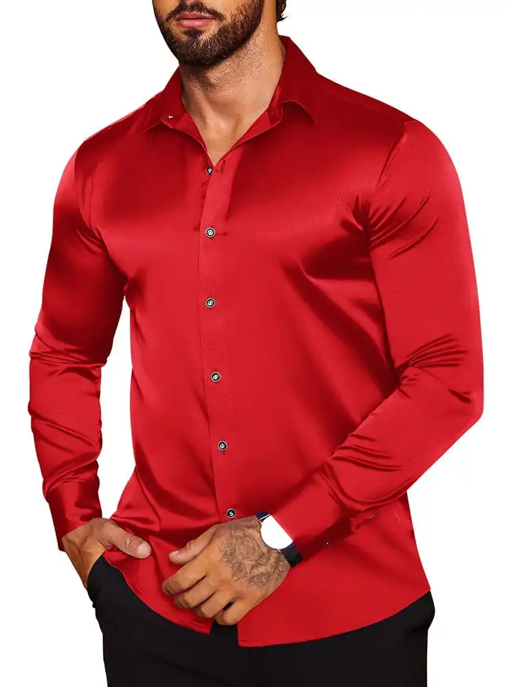 Modern Silk Stain Dress Shirts