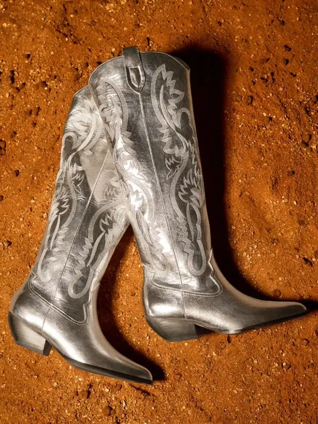 Modern Western Cowboy Embroidered Knee-High Boots