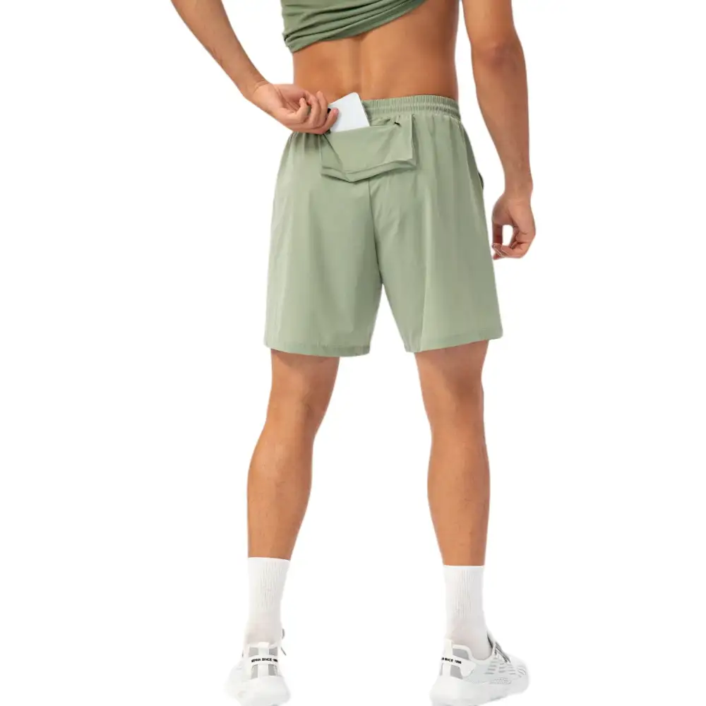 Refined Drawstring Elastic-Waist Side-Pocket Lightweight Men's Athletic Shorts
