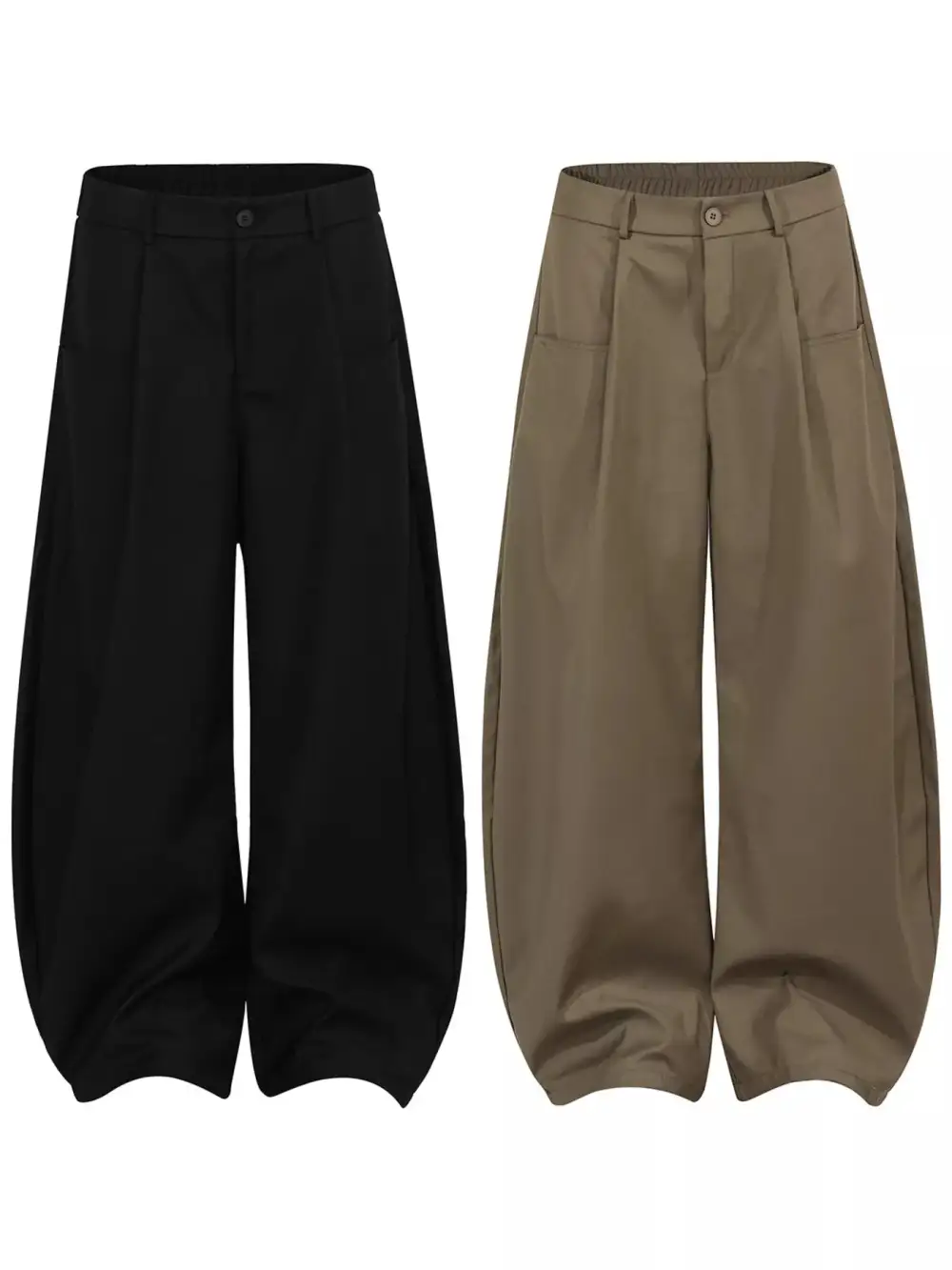 Men's Wide Leg Pants with Pleated Front