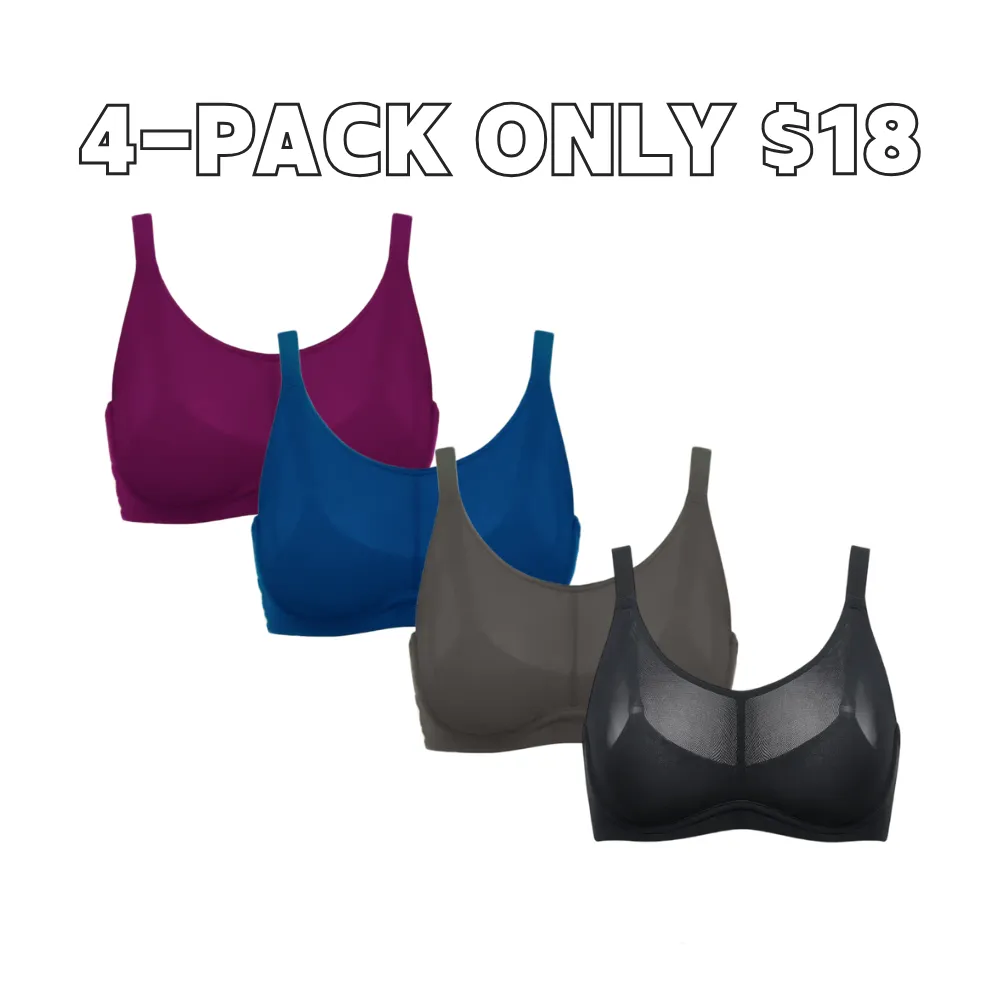 Women's Cosnufy Full Coverage Bra Sheer Mesh Plus Size Underwire Unlined