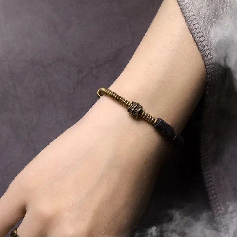 Lava Rock Beads Copper Bracelet