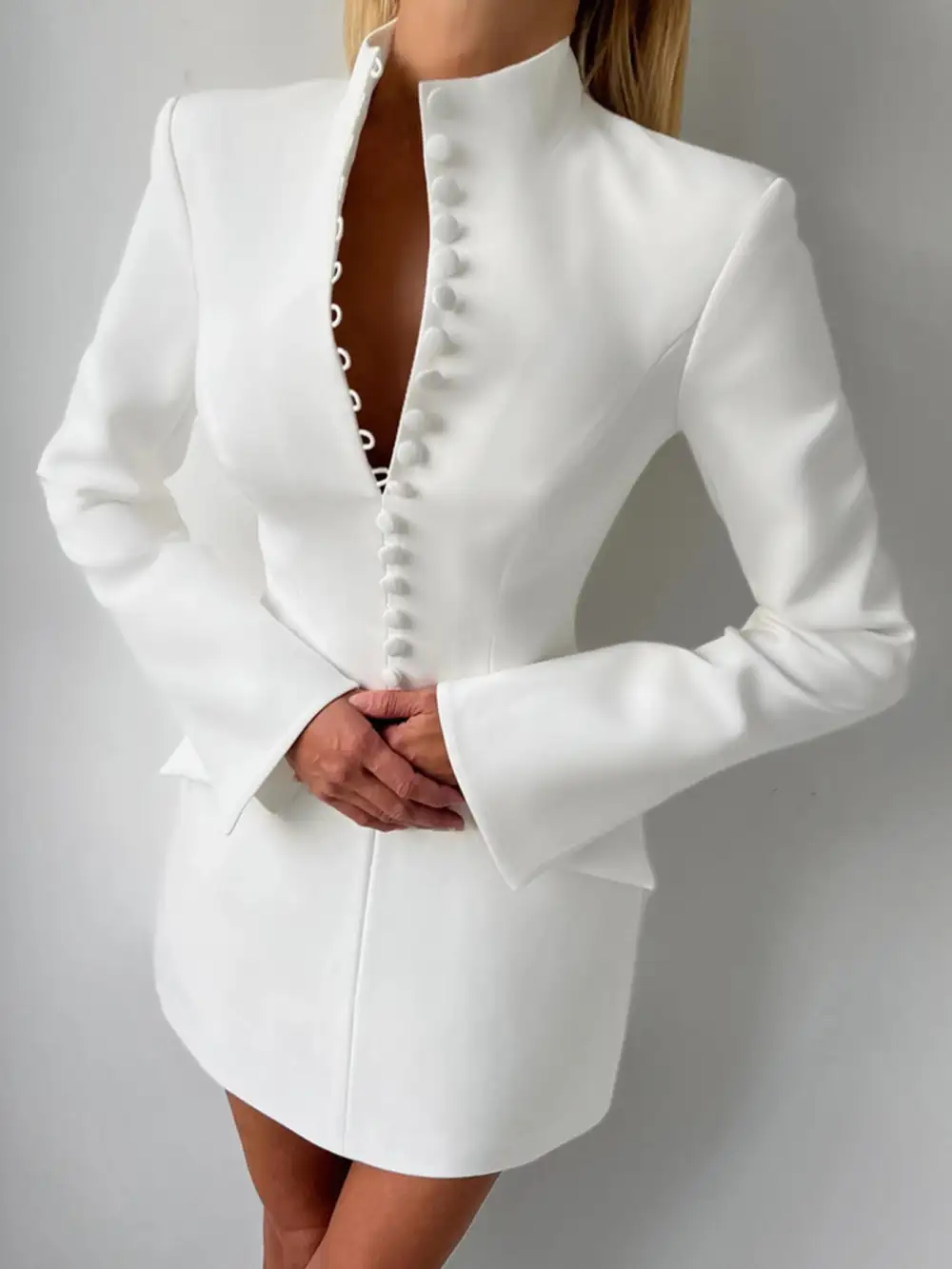 Button Front Dress Casual