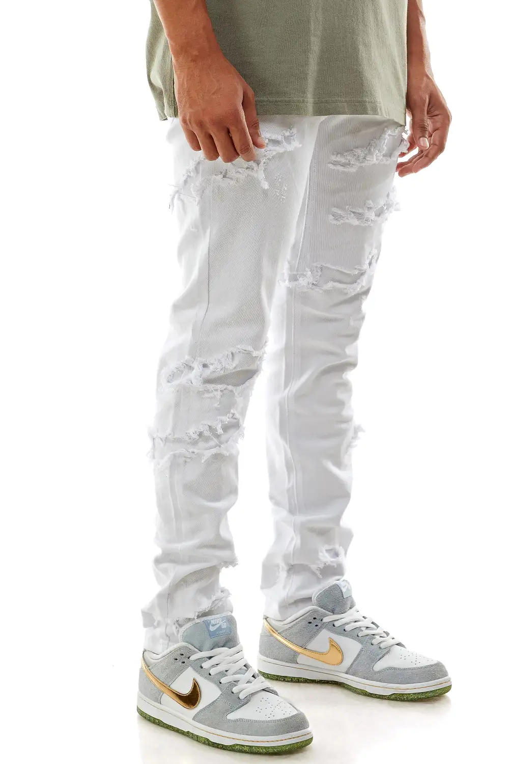 Men's Urban Skinny Patchwork Stretch Pants