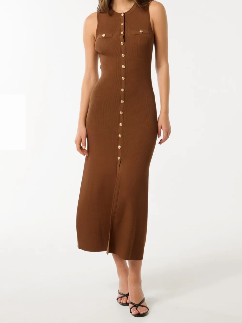 Button Front Knit Dress