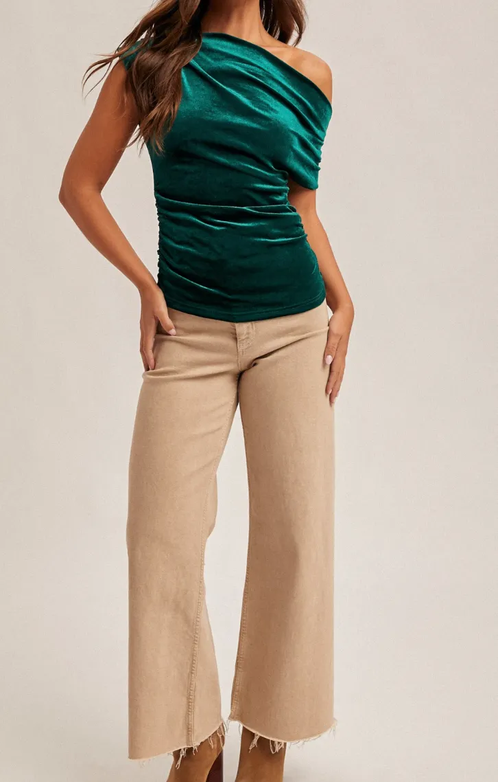 Hunter Velvet Asymmetrical Top