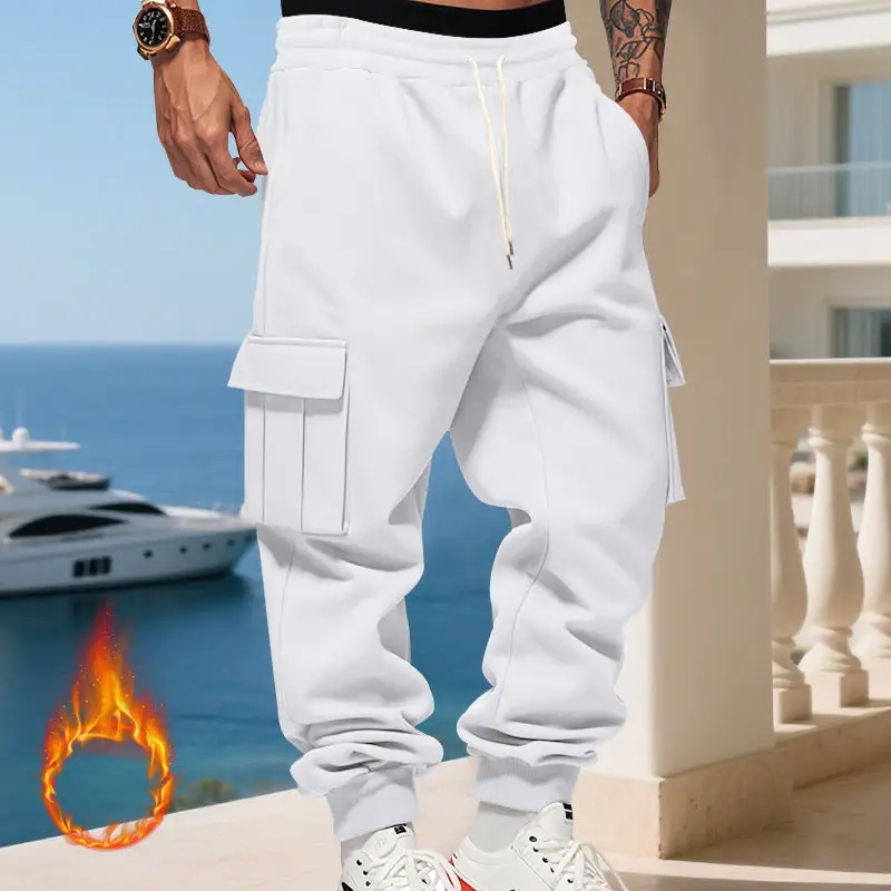 Men's  Thermal Cargo Pants Pockets Leg Cargo Pants