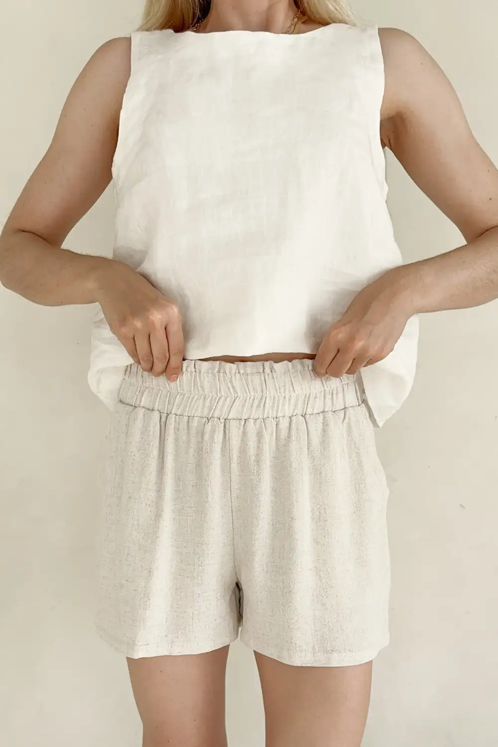 Soft Linen Blend Shorts