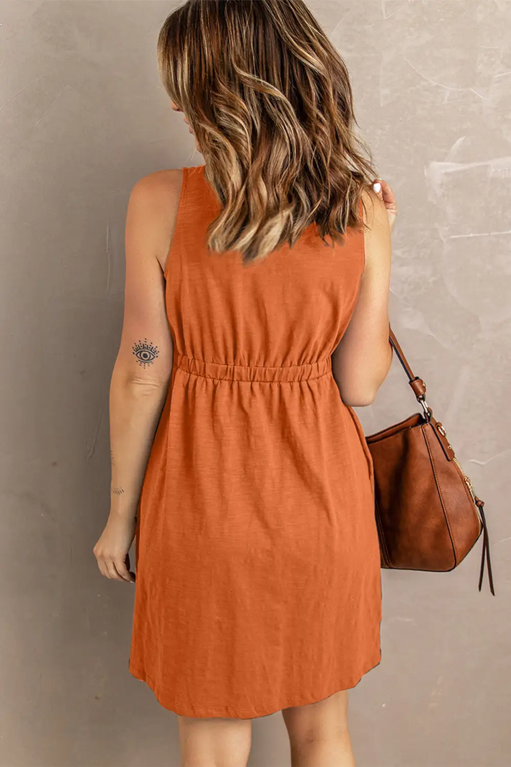 Sleeveless Button Down Mini Dress Mini Dress