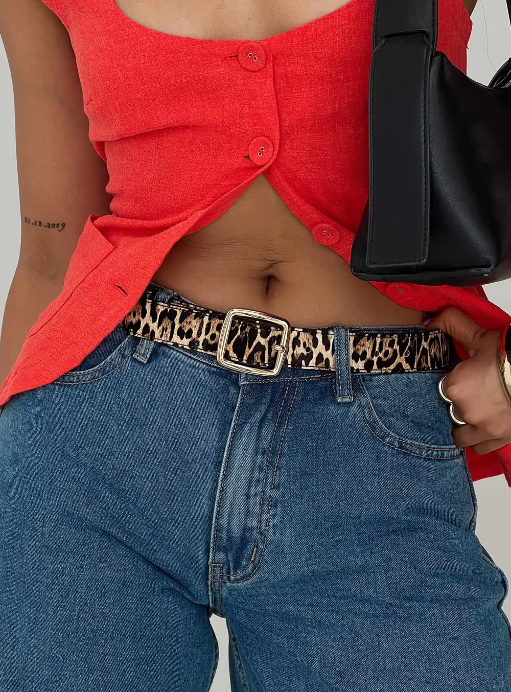 Boho Inspired Buckle Faux Leather Belt
