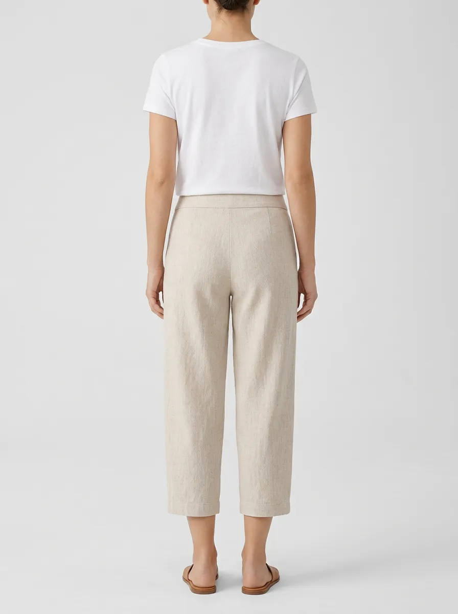 Relaxed Linen Blend Silhouette Women's Cropped Pants