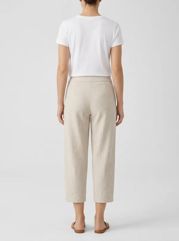 Relaxed Linen Blend Silhouette Women's Cropped Pants