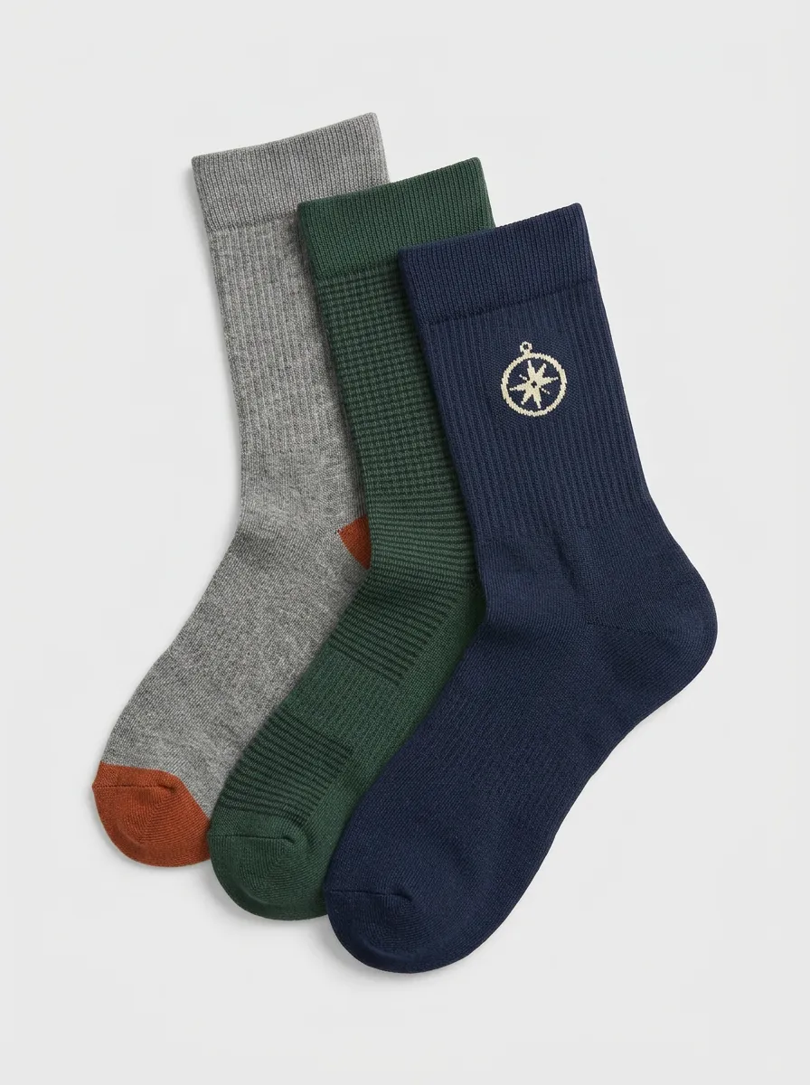 Minimalist Men's Three-Pair Crew Socks