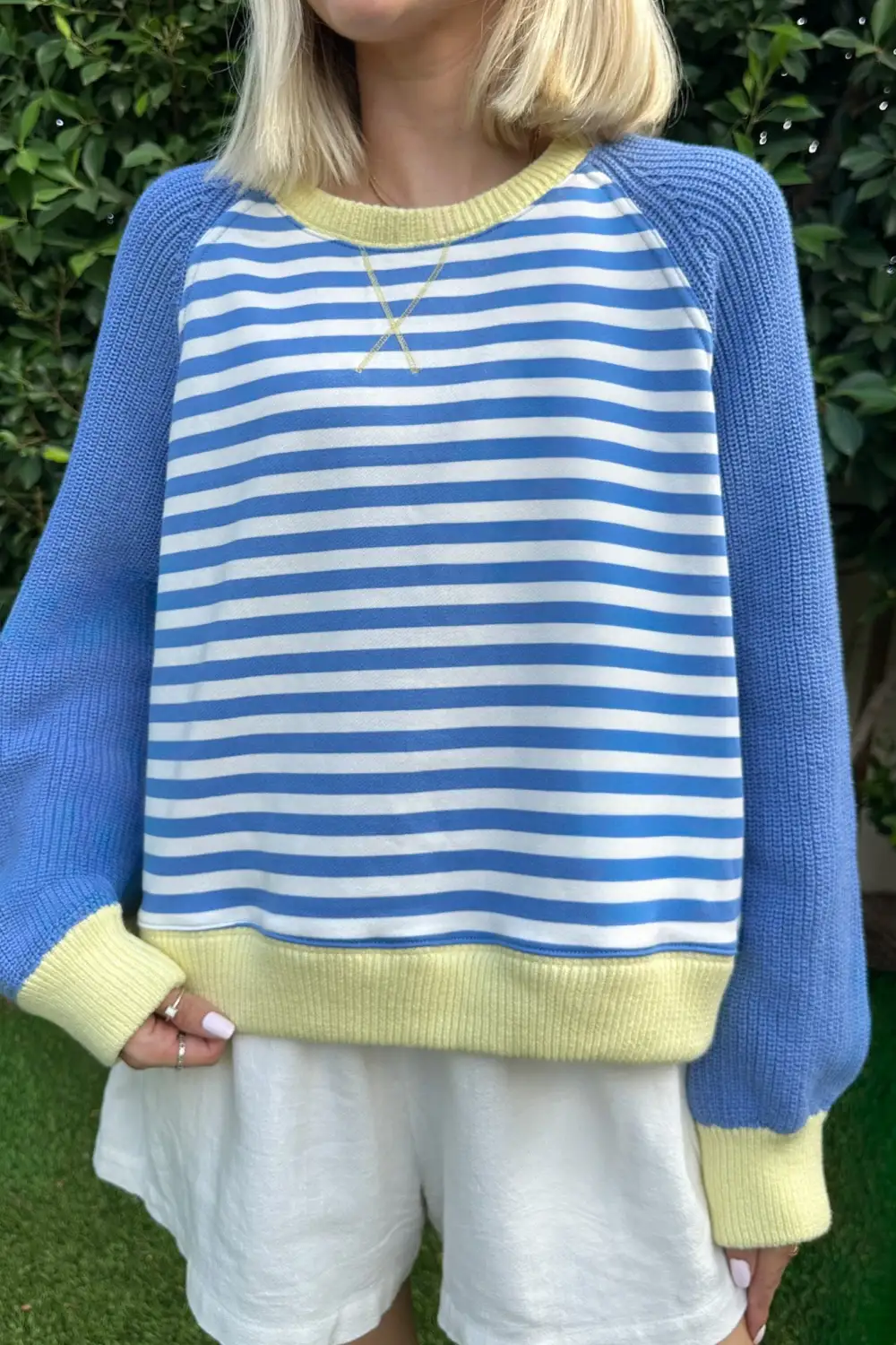 Open Fit Knit Striped Pullover
