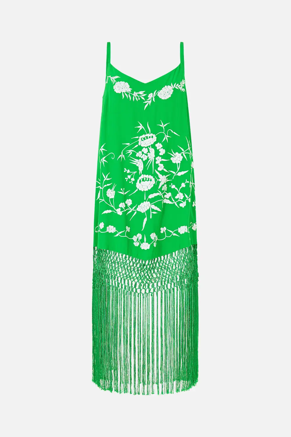 Relaxed Mini Dress with Fringing
