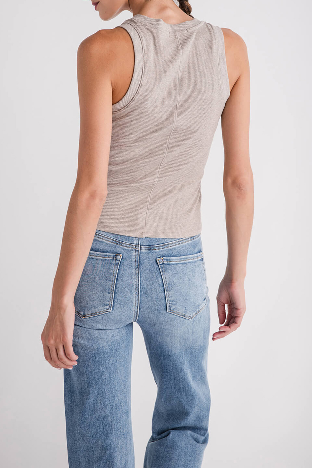 Rib Tank - Heather Taupe
