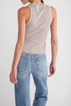 Rib Tank - Heather Taupe