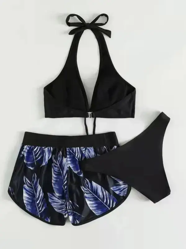 Multi Printed Layered Bikini Swim Set