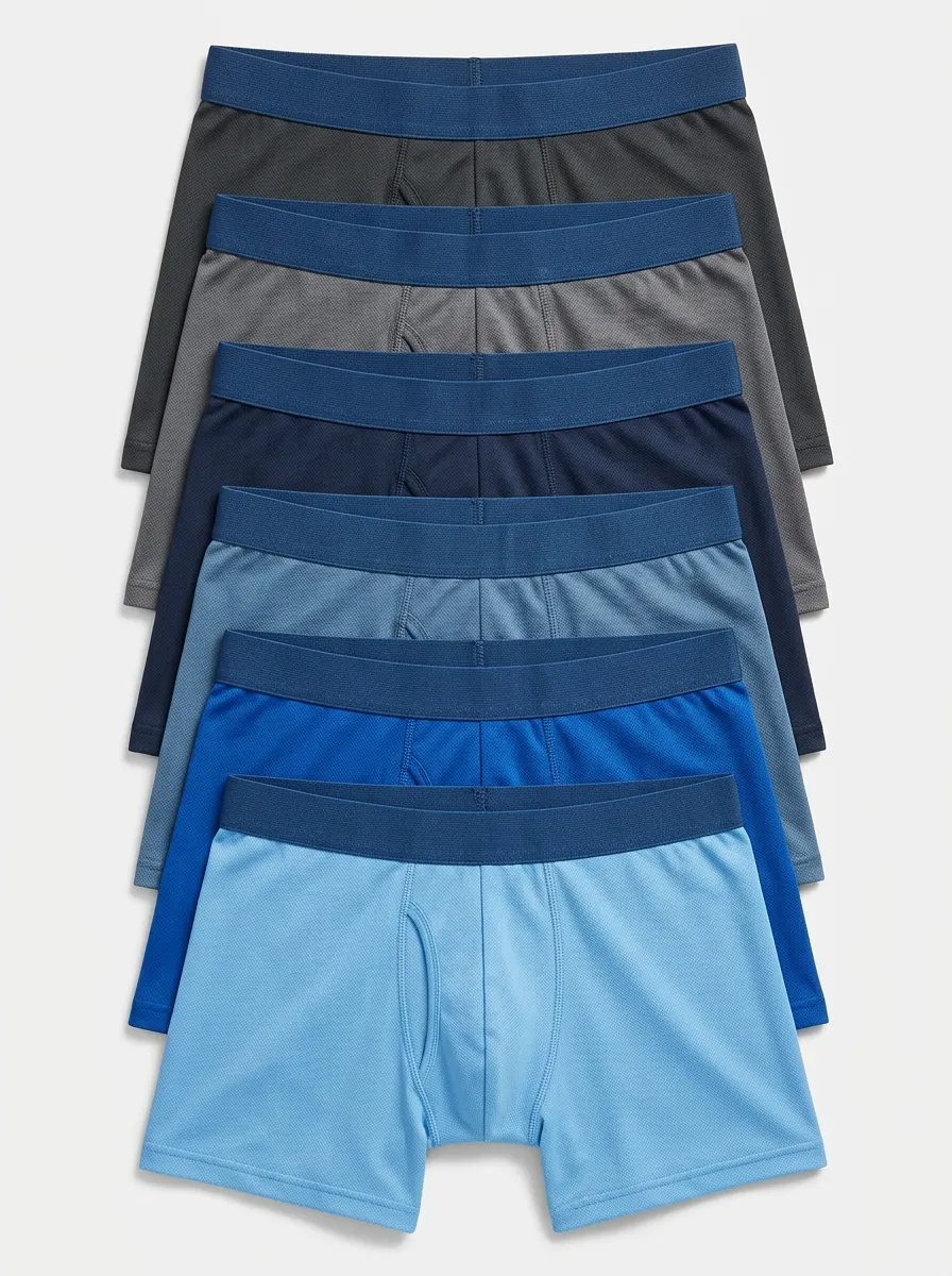 Men's Gradient Blue Multi-Pack Breathable Mesh Boxer Briefs