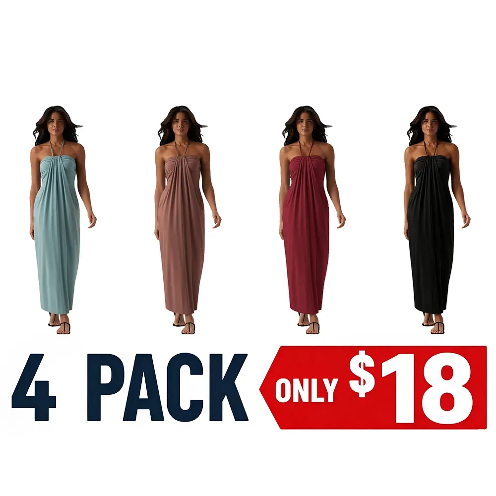 Halter Tie Back Maxi Dress with Pockets