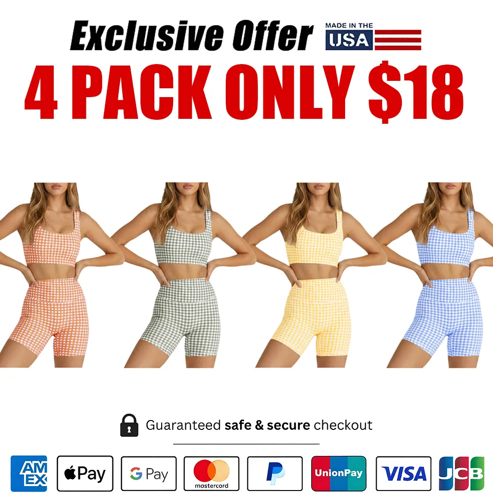Women's Plaid Two-Piece Athleisure Set